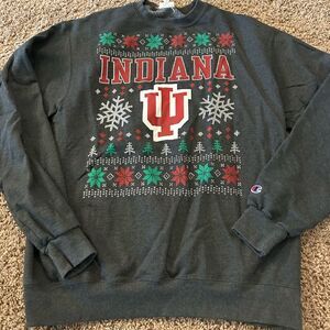 Mens large IU Indiana Hoosiers sweatshirt Crewneck Christmas holiday